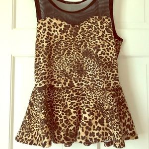 Leopard print peplum